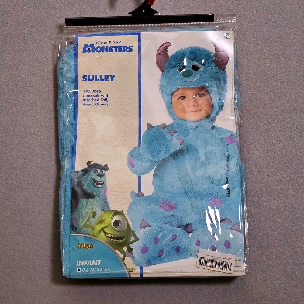 Sulley Baby Halloween Costume 0-6 Months Monsters Inc Disney Pixar Spirit NWT
